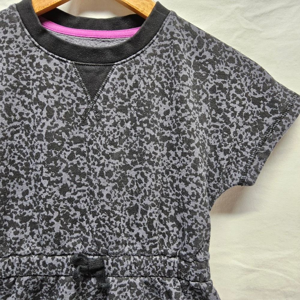 Xersion Sweatshirt Dress Girls Size S 7/8 Gray‎ Black Speckled Fleece High-Low